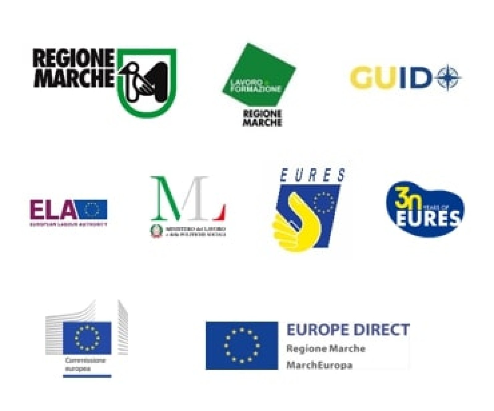 Logo Regione Marche: CpI EURES EUROPE DIRECT